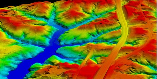Shaded relief map from AXIS acquired and processed USGS QL2 LiDAR